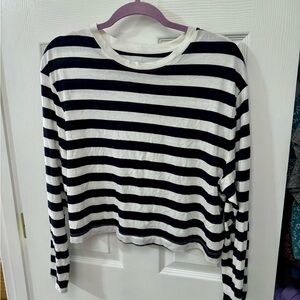 Black and White Striped Long Sleeve A New Day Top